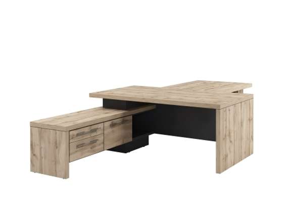 Стол левый 1800х2000х750 с опорной тумбой и брифингом 1150 T-818L.0000-02