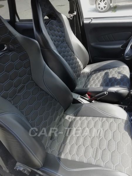 Анатомический комплект для переделки сидений ВАЗ в "Recaro" ("Рекаро") из экокожа+ткань "Крупные соты"