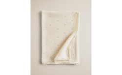 Zara Home плед детский из хлопка, оранжевый, 70x100 см