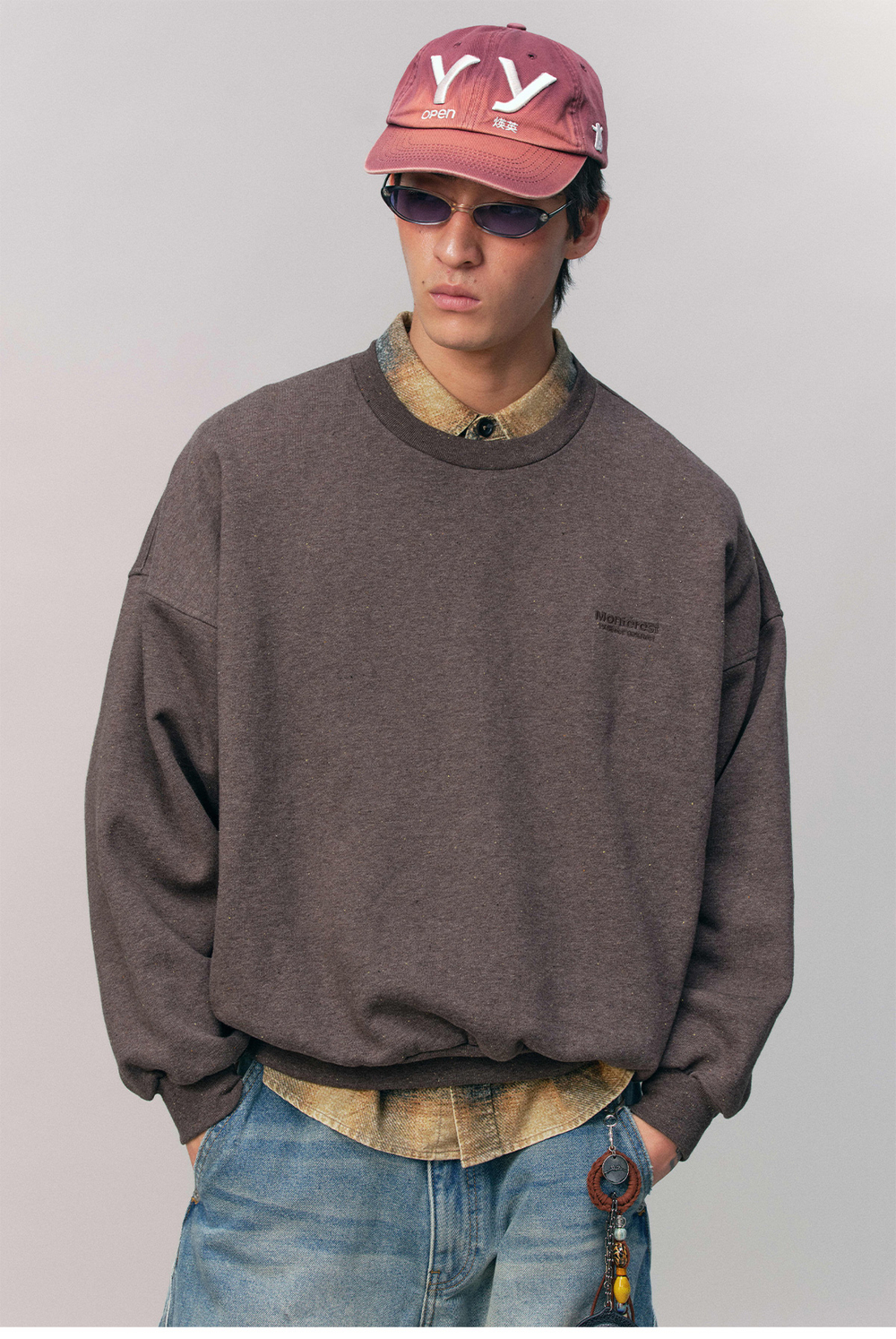 Свитшот Nothomme Monterest Retro Mountain-Inspired Speckled Fleece Crewneck Sweatshirt