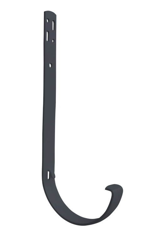 Кронштейн желоба Классика Полоса ПВХ Grand Line 120 металлический графит (RAL 7024)