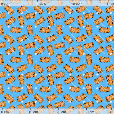 милые и веселые тигры на голубом фоне by Natalya Udalova 1111 DPI