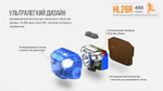 Фонарь светодиодный налобный Fenix HL26R голубой, 450 лм, встроенный аккумулятор*
