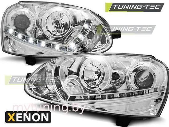 Передние фары VW Golf 5 daylight D2S chrome