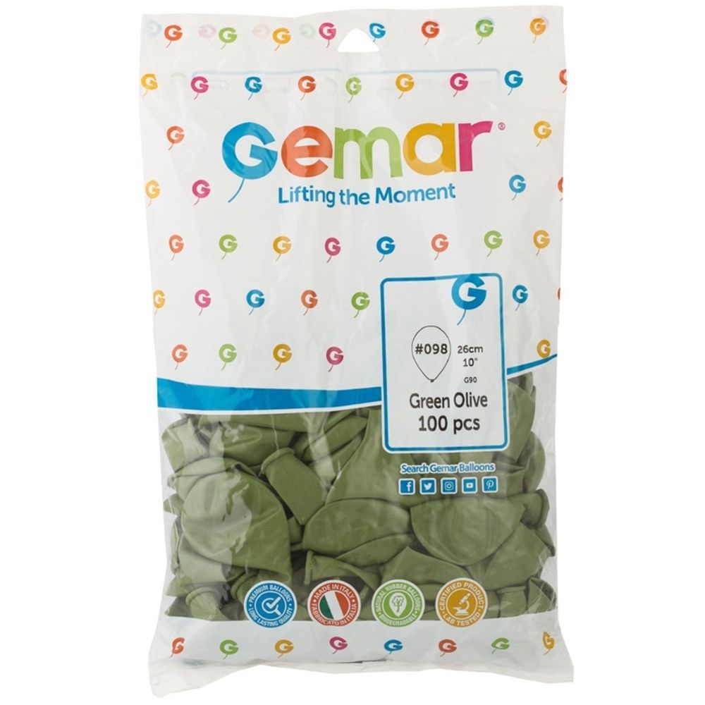 Шар (10''/25 см) Green Olive (98), пастель, 100 шт.