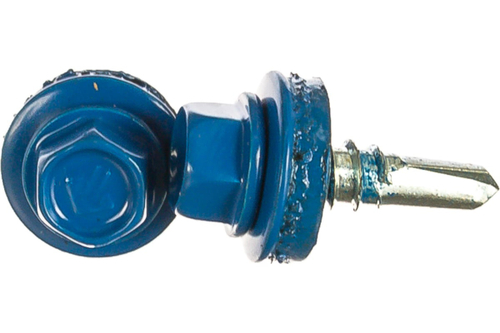 Саморезы СКМ кровельные, RAL 5005 синий насыщенный, 19 x 5,5 мм, 500 шт, для металлических конструкций, ЗУБР Профессионал