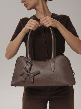 Кожаная сумка Jockey DBR 31168 коричневый торф