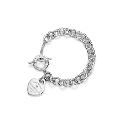 Браслет из серебра 925 с бриллиантом и с замком тогл. Tiffany💠 Exclusive💠