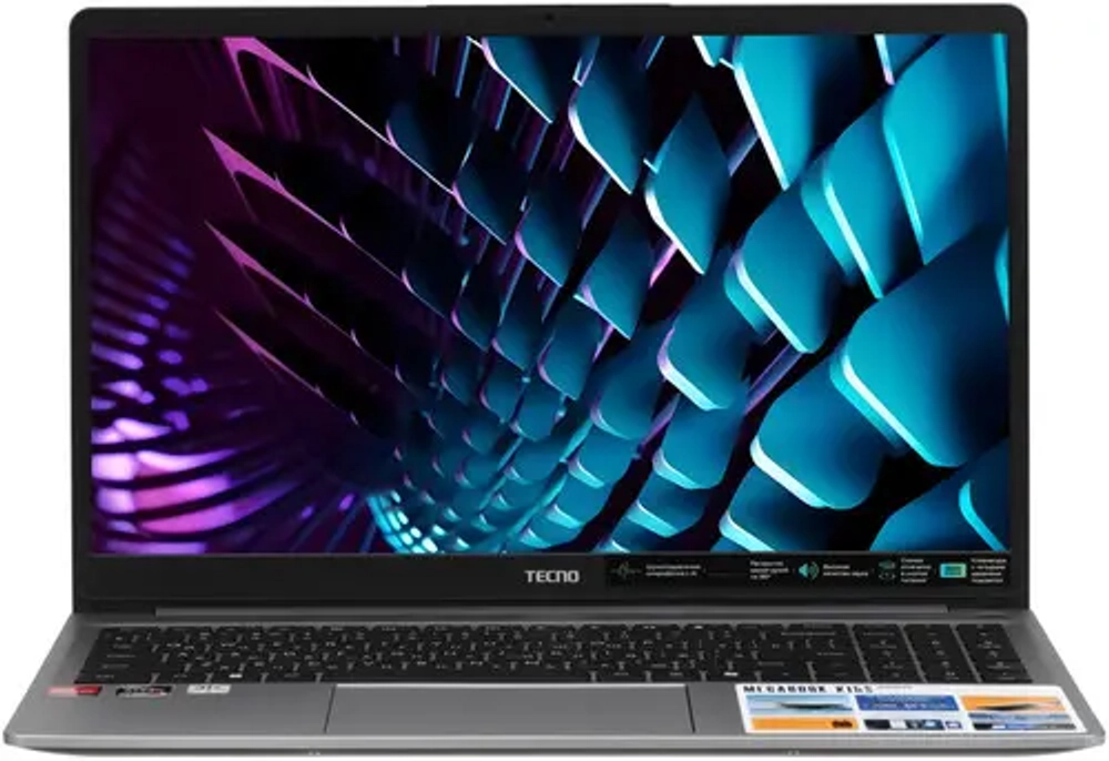 Ноутбук TECNO MegaBook K15SFA, 15.6", IPS, AMD Ryzen 5 7535HS 3.3ГГц, 6-ядерный, 16ГБ LPDDR5, 1ТБ SSD, AMD Radeon 660M, Windows 11 Home, серебристый [71005000538]