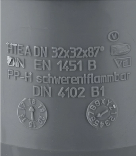 Тройник Ostendorf HTEA d32 мм 87° пластиковый для внутренней канализации