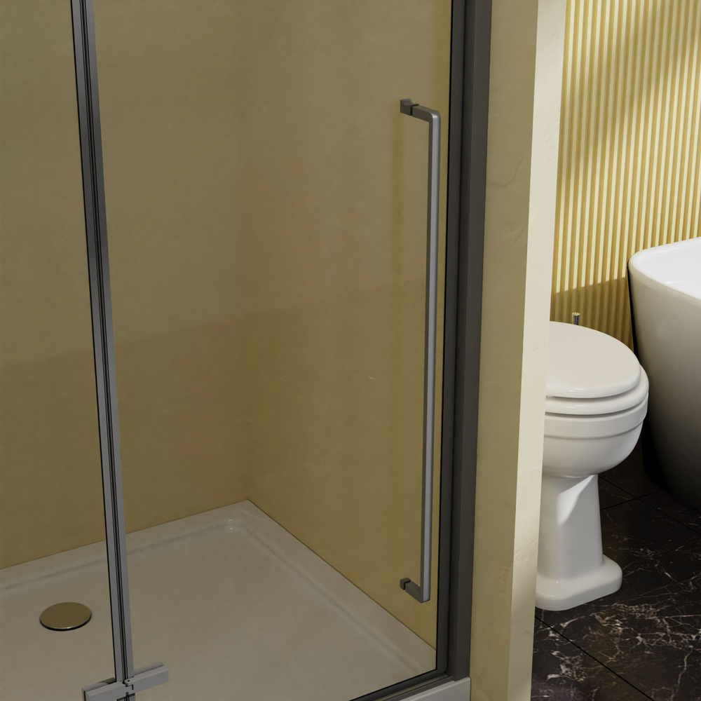 Душевая дверь Slim-N VDPH-5SN900CLGM, 900, вороненая сталь, стекло прозрачное