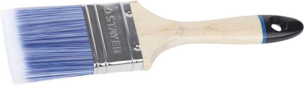 Кисть плоская STAYER ″EURO″, ″AQUA″ для воднодисперсионных и акриловых ЛКМ, искусств щетина, деревян ручка, 2,5″/63мм