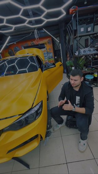 Пленка матовая желтая Metal Flash Fever Yellow Carbins