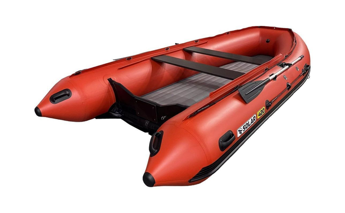 Надувная лодка ПВХ, SOLAR-420 К (Оптима), оранжевый