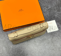 Благородная бежевая сумка Hermes Kelly Pochette