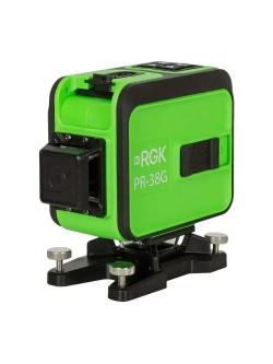 Лазерный уровень RGK PR-38G, 0,2 мм/м / 3х360 / зеленый луч (арт. 776066)