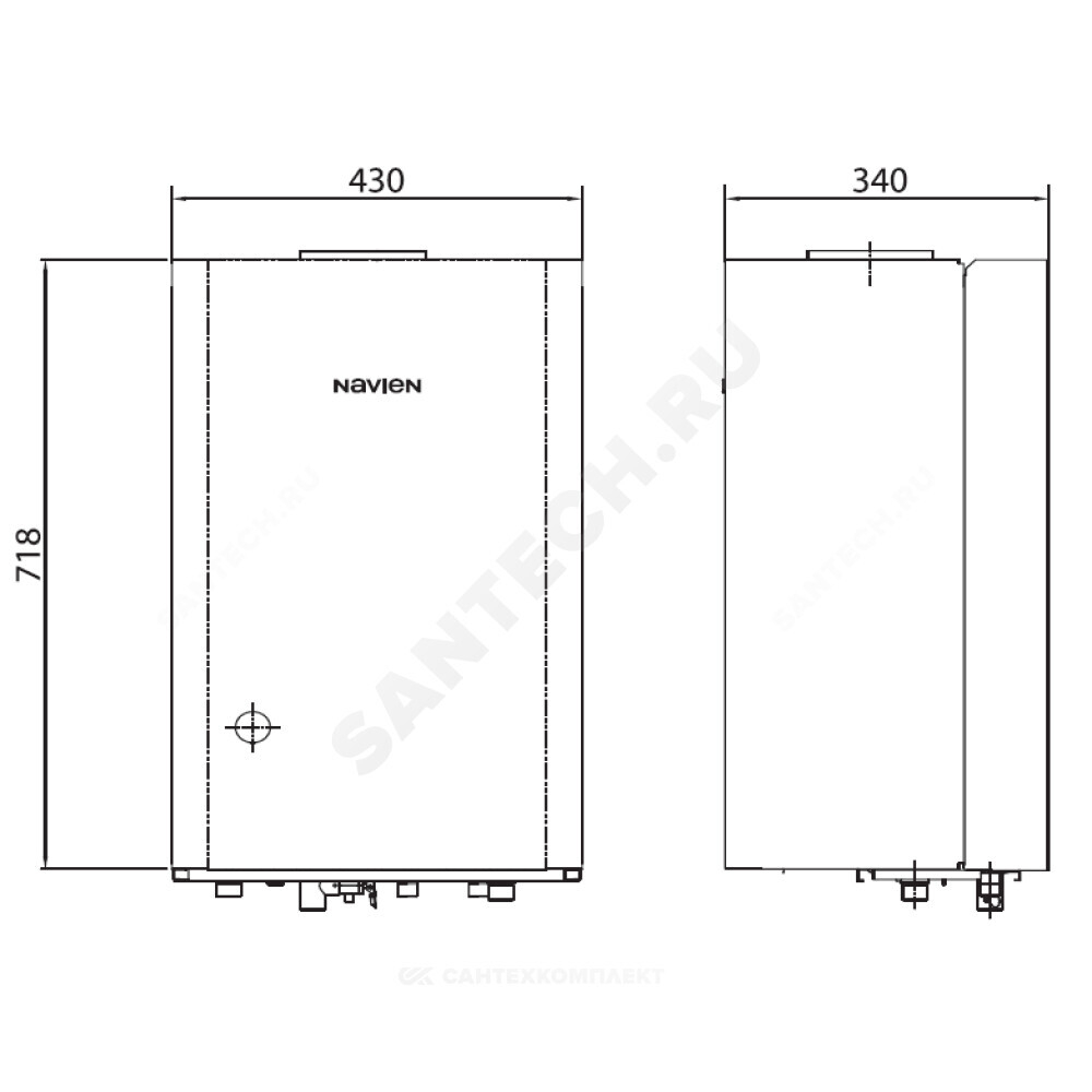 Котел настенный газовый конвекционный 13 кВт двухконтурный ATMO 13AN Navien PATM0013LS001