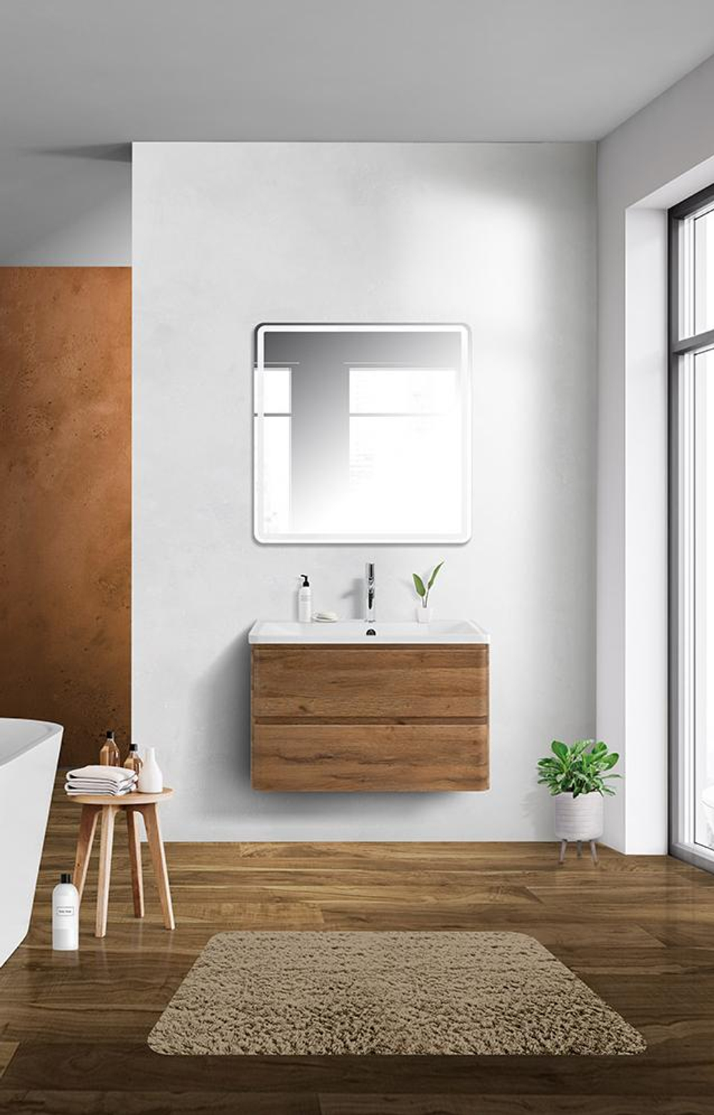 Тумба подвесная с раковиной BelBagno ALBANO-900-2C-SO-RR