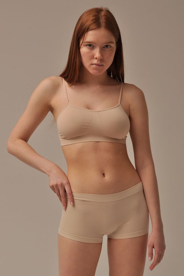 Трусы шорты с низкой посадкой телесные