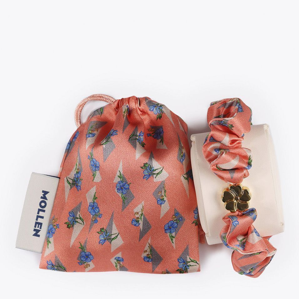 Резинка для волос Mollen Первоцвет розово-коралловая