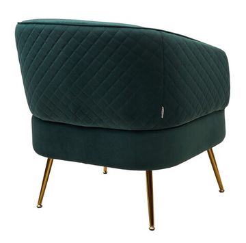 Кресло MUSSELS BLUVEL-78 Зеленый, велюр / золотой каркас