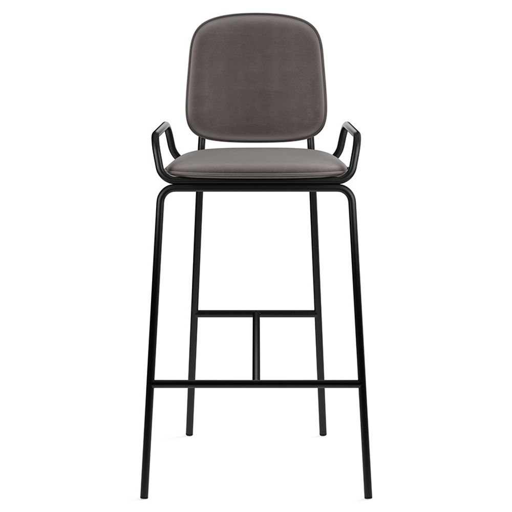 Стул барный Ror, 2 Frame, велюр, черный/серый