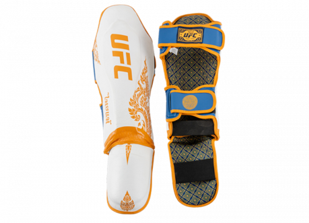 UFC Premium True Thai Защита голени, цвет синий/белый, размер M