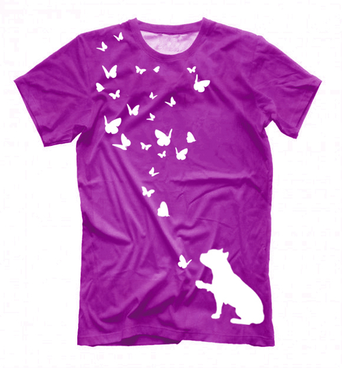 Футболка "Стафф и бабочки"