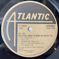 Винтажная виниловая пластинка LP AC DC For Those About To Rock (We Salute You) (Japan 1981) (No Obi) Evil Walks