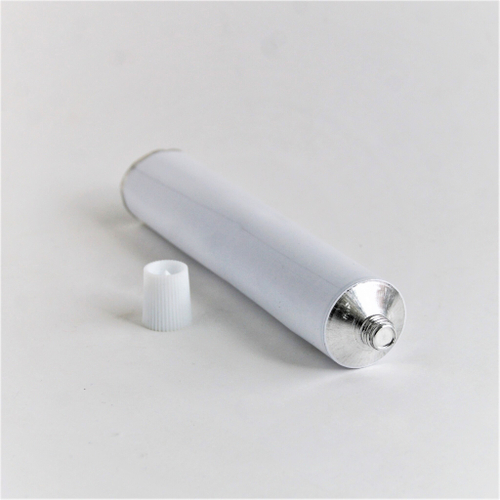 Тюбик 50 мл алюминиевый белый с белой крышкой