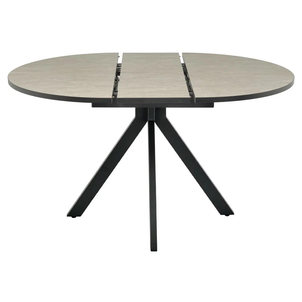 Стол Bradex Home Rudolf круглый раскладной 100-130x100x75см, Бетон слюда, чёрный