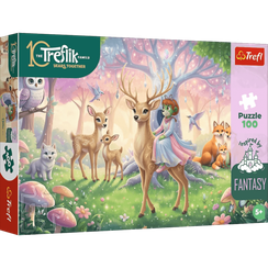 Pazl \ Puzzle \ Пазлы Puzzles - "100" Inspired By Fantasy - Animals from the magical forest / KAZSTUDIO SA The Treflik