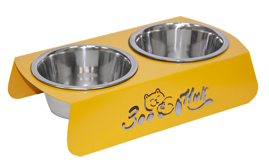 Зооник Подставка двойная с металлическими мисками