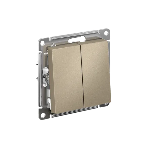 Выключатель 2-кл. СП AtlasDesign 10А IP20 (сх. 5) 10AX механизм шампань SE ATN000551