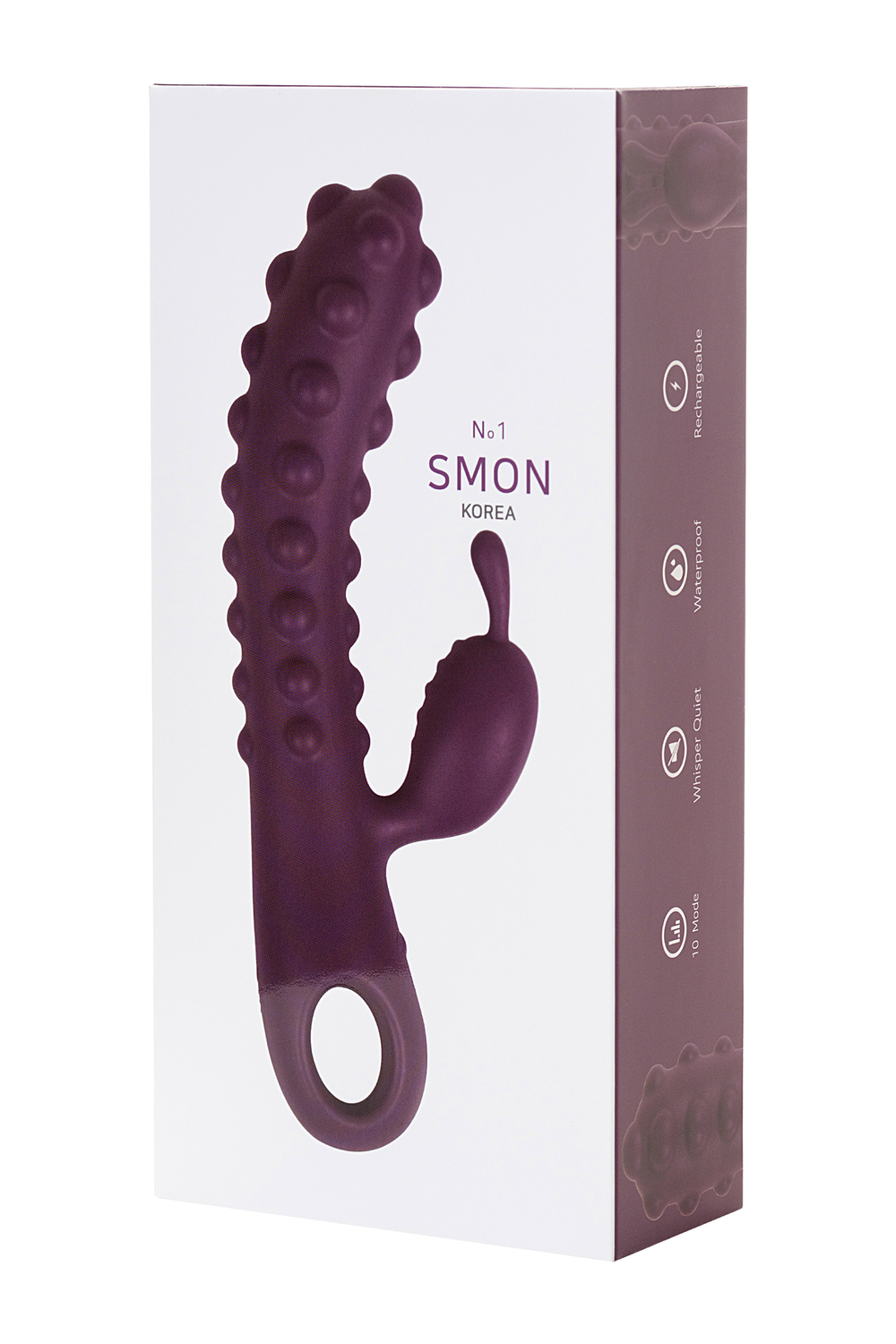 Вибратор с клиторальным стимулятором KOKOS SMON, силикон, фиолетовый, 23 см