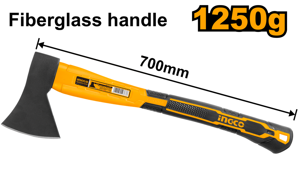 Топор 1250 g с фиберглассовой ручкой