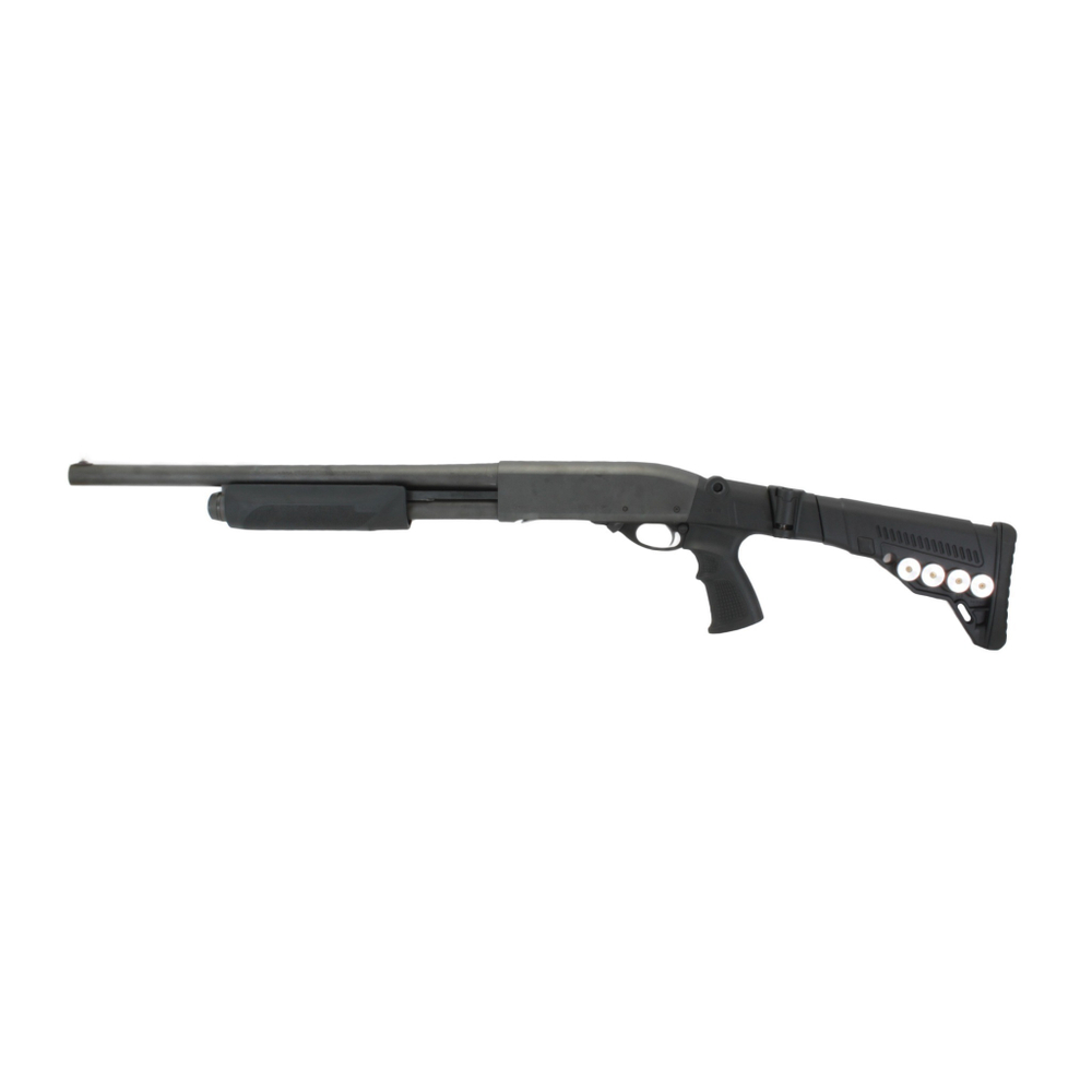 Телескопический складной приклад с патронташем Remington 870/750, DLG Tactical. Черный