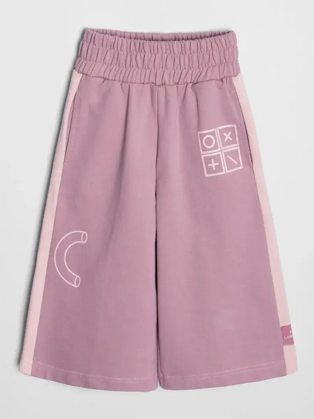 Летний костюм детский розовый, футболка и кюлоты