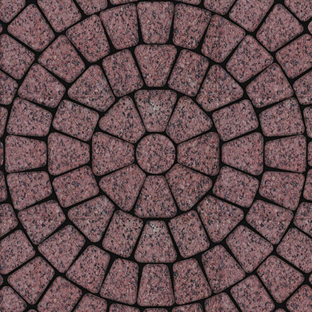 Тротуарная плитка КЛАССИКО (круг) - Гранит+ Красный с черным, комплект из 3 видов плит