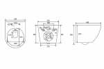 Унитаз подвесной Abber Bequem AC1100T-AC0105-AC0121MCH белый, безободковый, с инсталляцией, с крышкой микролифт, слив-торнадо, с кнопкой матовый хром