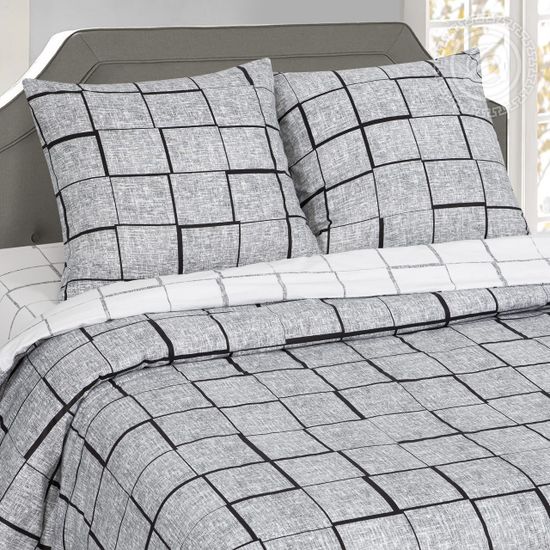 Двуспальный с европростынёй комплект постельного белья Пифагор DE LUXE поплин наволочки 70x70 см