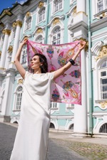 Платок «Винтажный гротеск» розовый