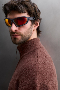 ZARA ДЖЕМПЕР С КОМБИНИРОВАННЫМ ВОРОТНИКОМ НА МОЛНИИ, ЧЕРЕПИЧНЫЙ