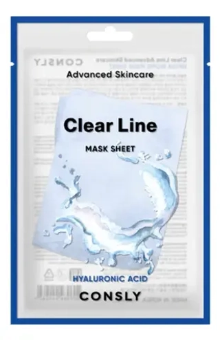 Тканевая маска с гиалуроновой кислотой CONSLY Clear Line Advanced Skincare Hyaluronic Mask Sheet
