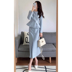 Костюм женский (жакет с баской и юбка-миди)