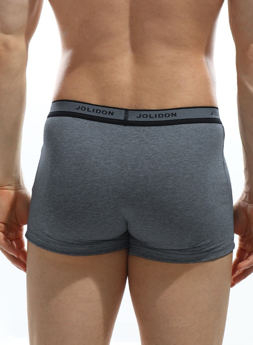 Мужские трусы-боксеры из хлопковой меланжевой ткани (Размер: XL) (Цвет: грязно-синий)