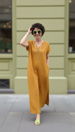 Платье Аврора цвета горчицы