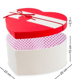 WF-47-A Набор коробок из 3шт «Сердце» цв.бел./красн.