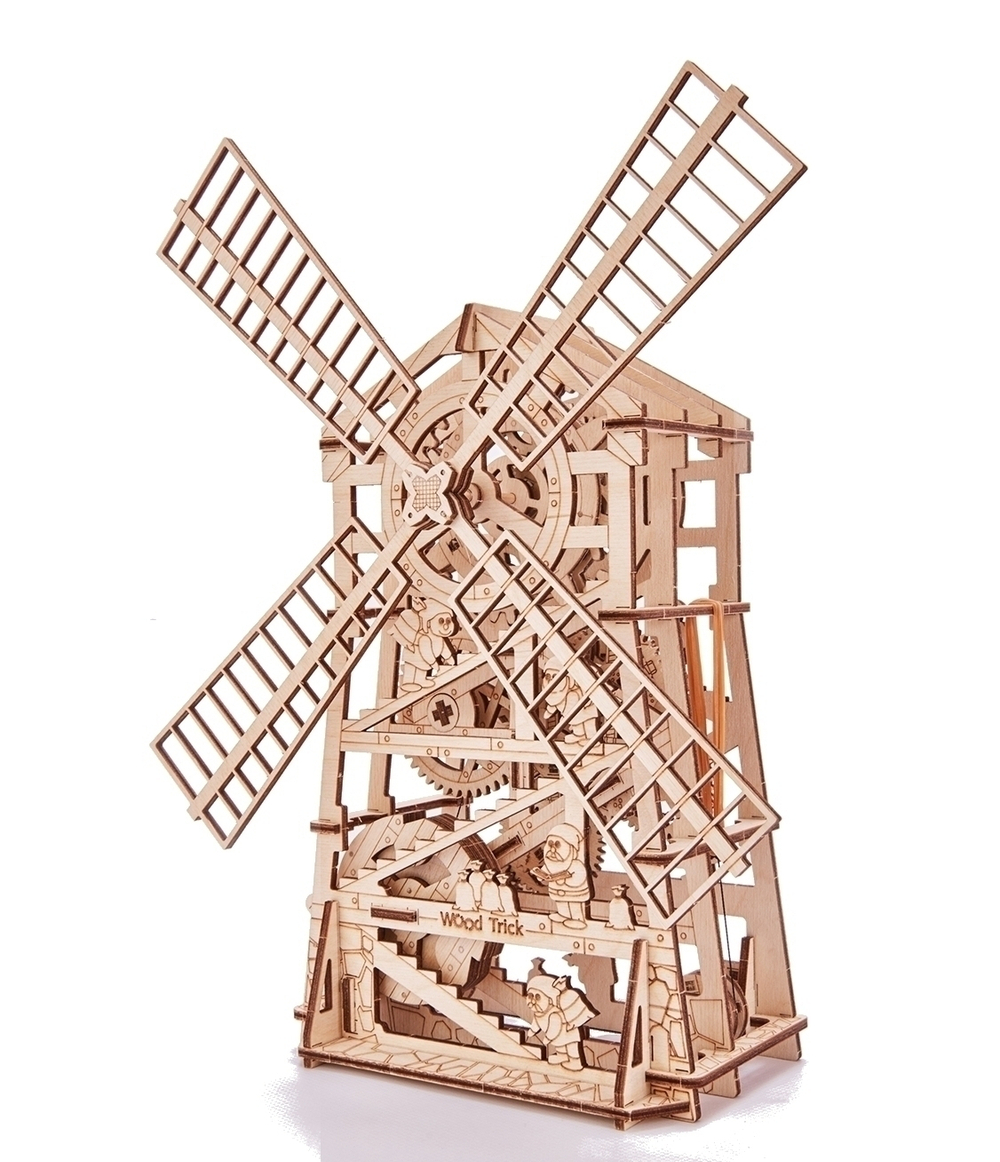 Механический 3D-пазл из дерева Wood Trick Механическая мельница