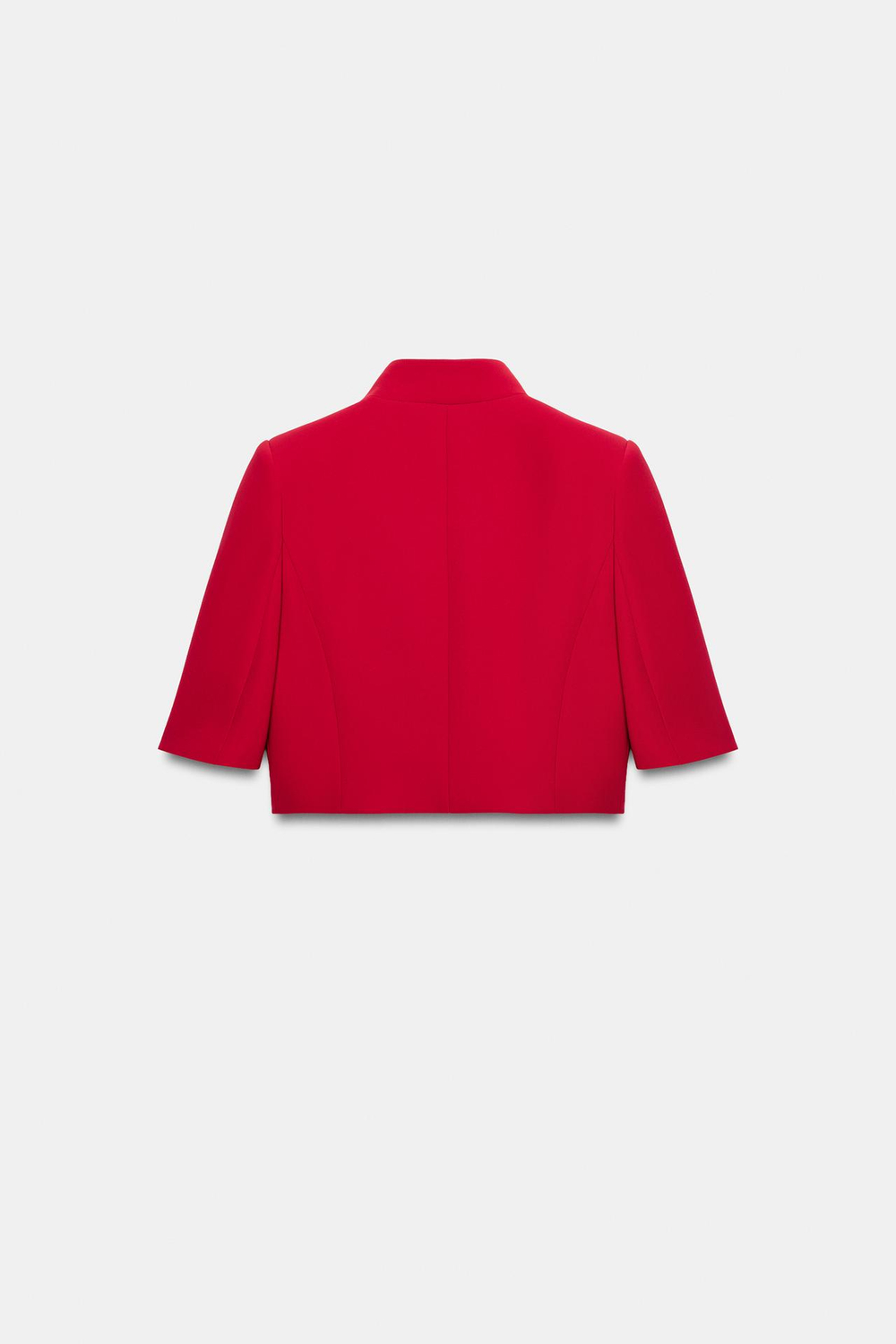 ZARA УКОРОЧЕННЫЙ БЛЕЙЗЕР С КОРОТКИМИ РУКАВАМИ — ZW COLLECTION, КРАСНЫЙ